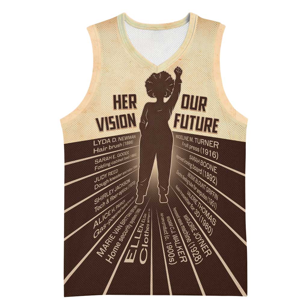 Her Vision Our Future Basketball Jersey African Influential Black Women Inventors and Pioneers - Wonder Print Shop