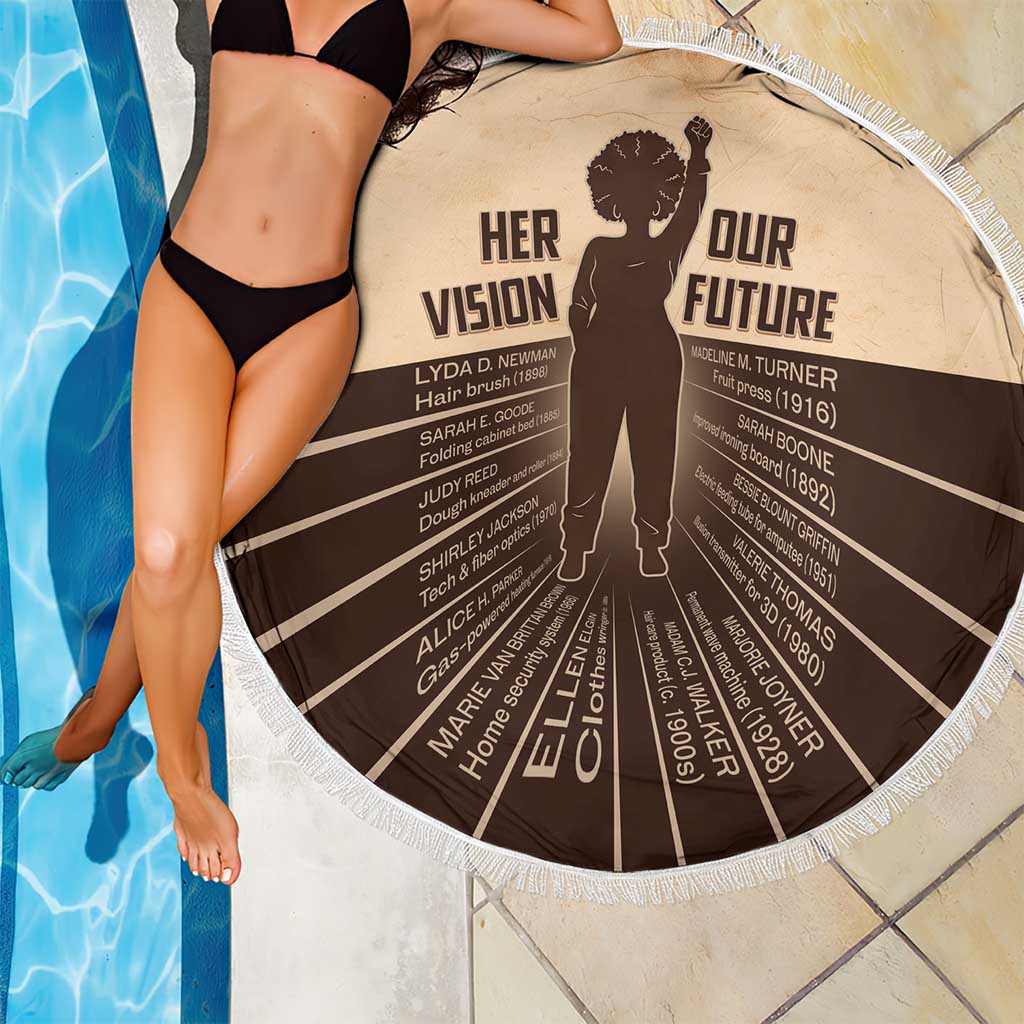Her Vision Our Future Beach Blanket African Influential Black Women Inventors and Pioneers - Wonder Print Shop