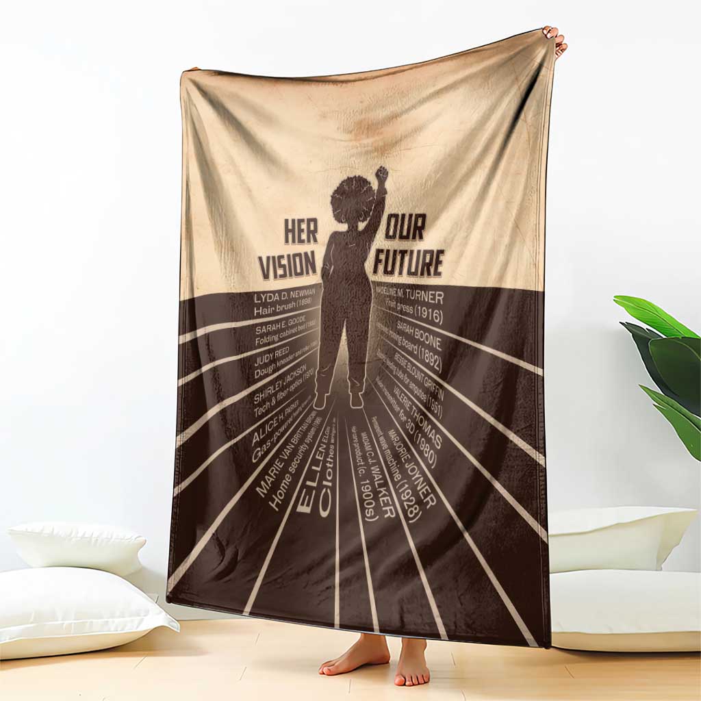 Her Vision Our Future Blanket African Influential Black Women Inventors and Pioneers - Wonder Print Shop