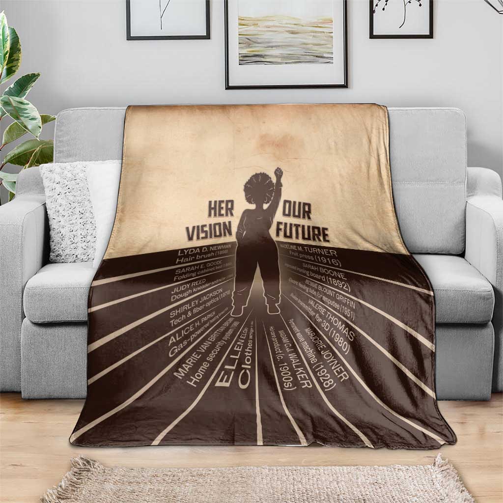 Her Vision Our Future Blanket African Influential Black Women Inventors and Pioneers - Wonder Print Shop