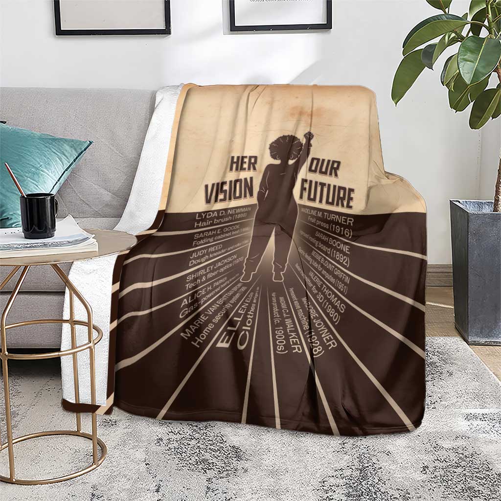 Her Vision Our Future Blanket African Influential Black Women Inventors and Pioneers - Wonder Print Shop
