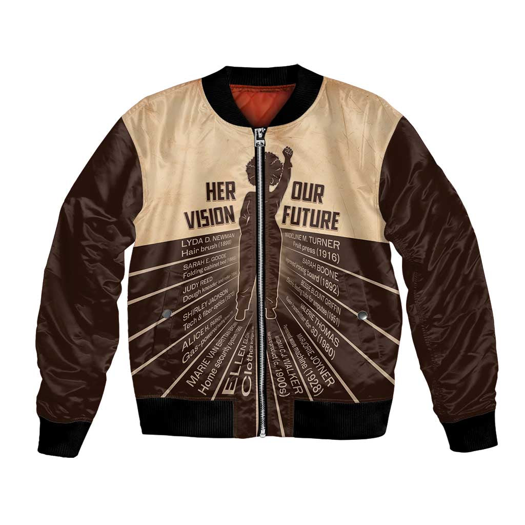 Her Vision Our Future Bomber Jacket African Influential Black Women Inventors and Pioneers - undefined