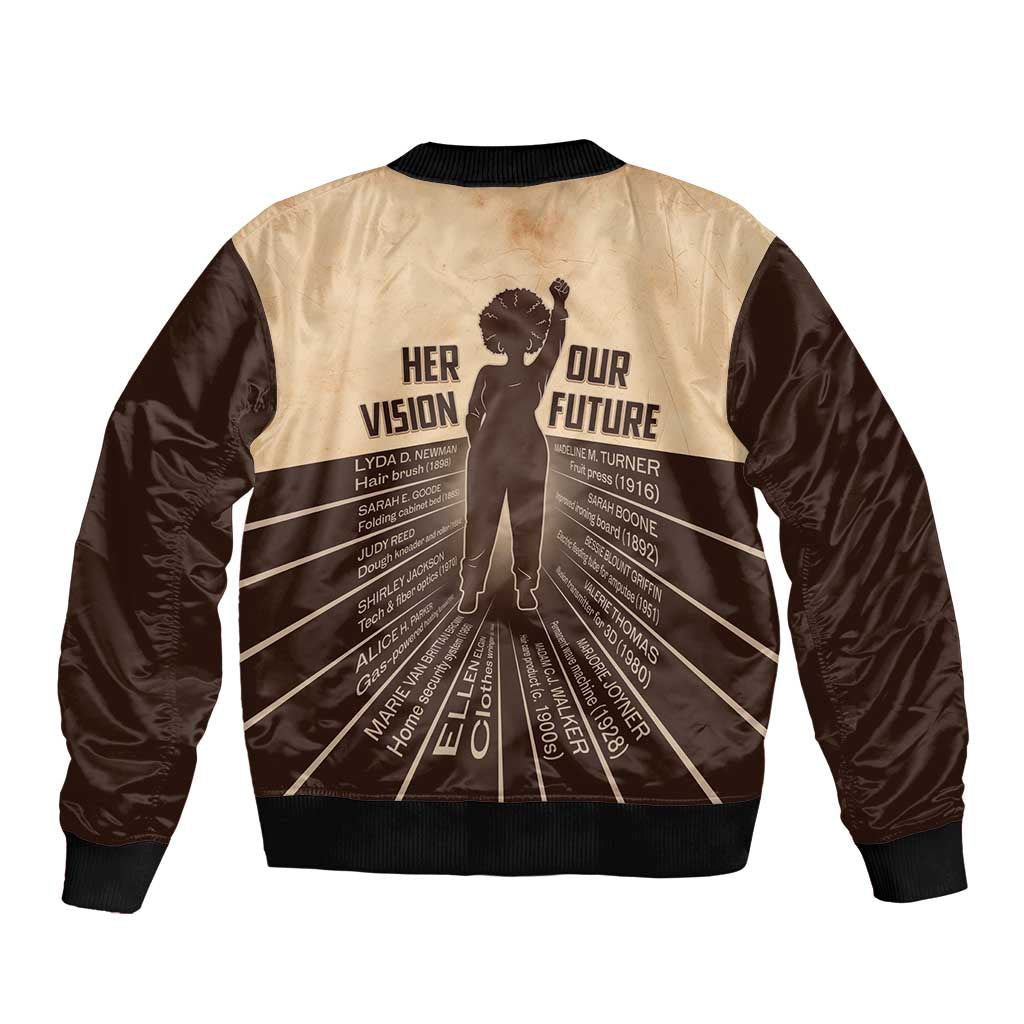 Her Vision Our Future Bomber Jacket African Influential Black Women Inventors and Pioneers - undefined