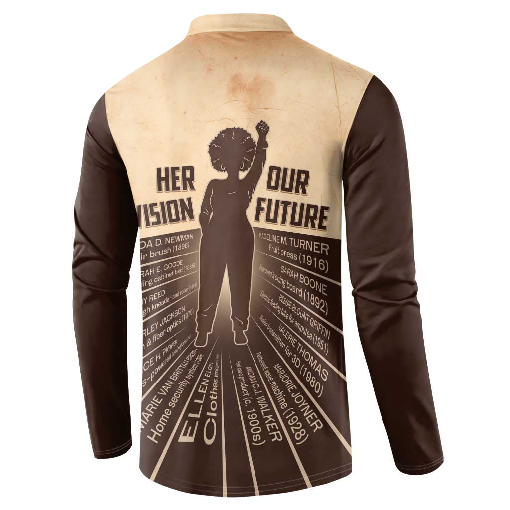 Her Vision Our Future Button Sweatshirt African Influential Black Women Inventors and Pioneers - Wonder Print Shop