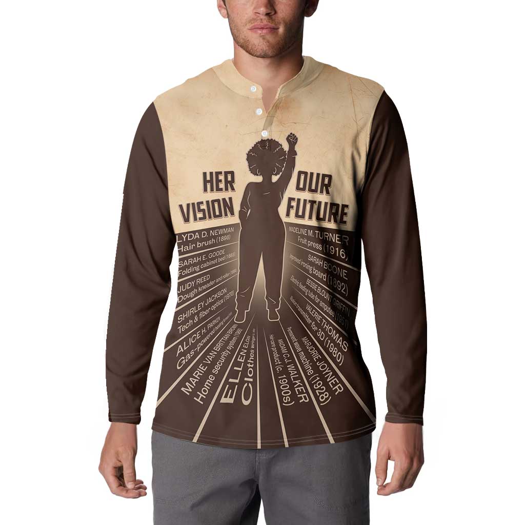 Her Vision Our Future Button Sweatshirt African Influential Black Women Inventors and Pioneers - Wonder Print Shop
