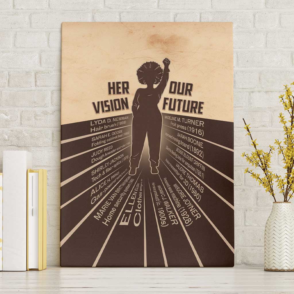 Her Vision Our Future Canvas Wall Art African Influential Black Women Inventors and Pioneers - Wonder Print Shop