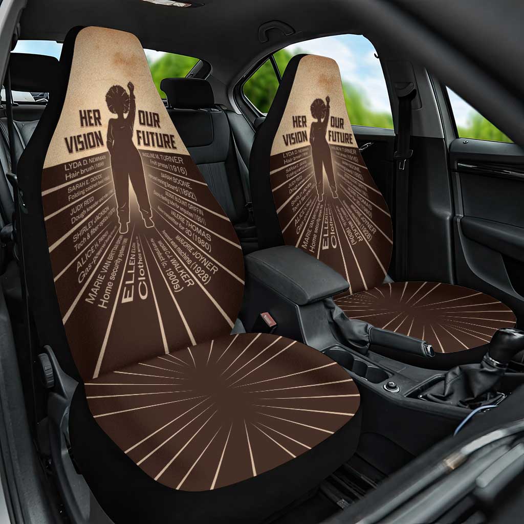 Her Vision Our Future Car Seat Cover African Influential Black Women Inventors and Pioneers - Wonder Print Shop