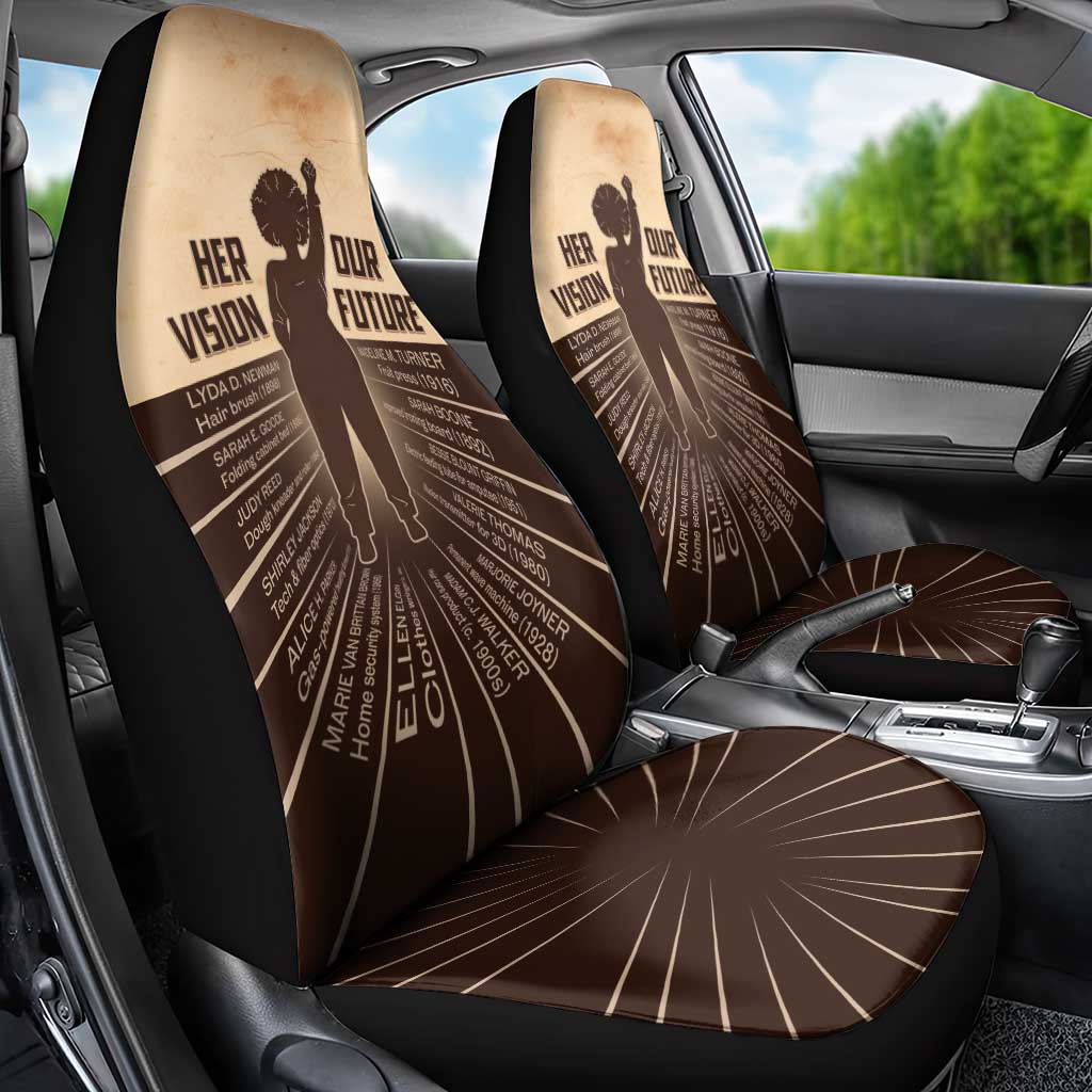 Her Vision Our Future Car Seat Cover African Influential Black Women Inventors and Pioneers - Wonder Print Shop