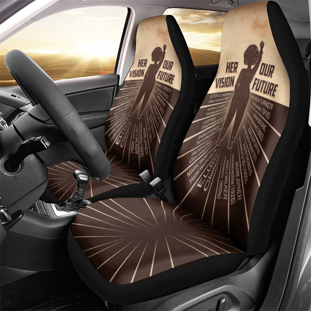 Her Vision Our Future Car Seat Cover African Influential Black Women Inventors and Pioneers - Wonder Print Shop