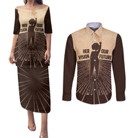 Her Vision Our Future Couples Matching Puletasi and Long Sleeve Button Shirt African Influential Black Women Inventors and Pioneers - Wonder Print Shop