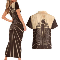 Her Vision Our Future Couples Matching Short Sleeve Bodycon Dress and Hawaiian Shirt African Influential Black Women Inventors and Pioneers - Wonder Print Shop