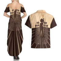 Her Vision Our Future Couples Matching Summer Maxi Dress and Hawaiian Shirt African Influential Black Women Inventors and Pioneers - Wonder Print Shop