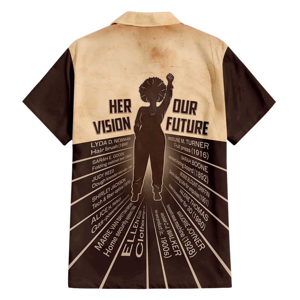 Her Vision Our Future Family Matching Long Sleeve Bodycon Dress and Hawaiian Shirt African Influential Black Women Inventors and Pioneers - Wonder Print Shop