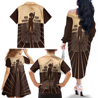 Her Vision Our Future Family Matching Off The Shoulder Long Sleeve Dress and Hawaiian Shirt African Influential Black Women Inventors and Pioneers - Wonder Print Shop