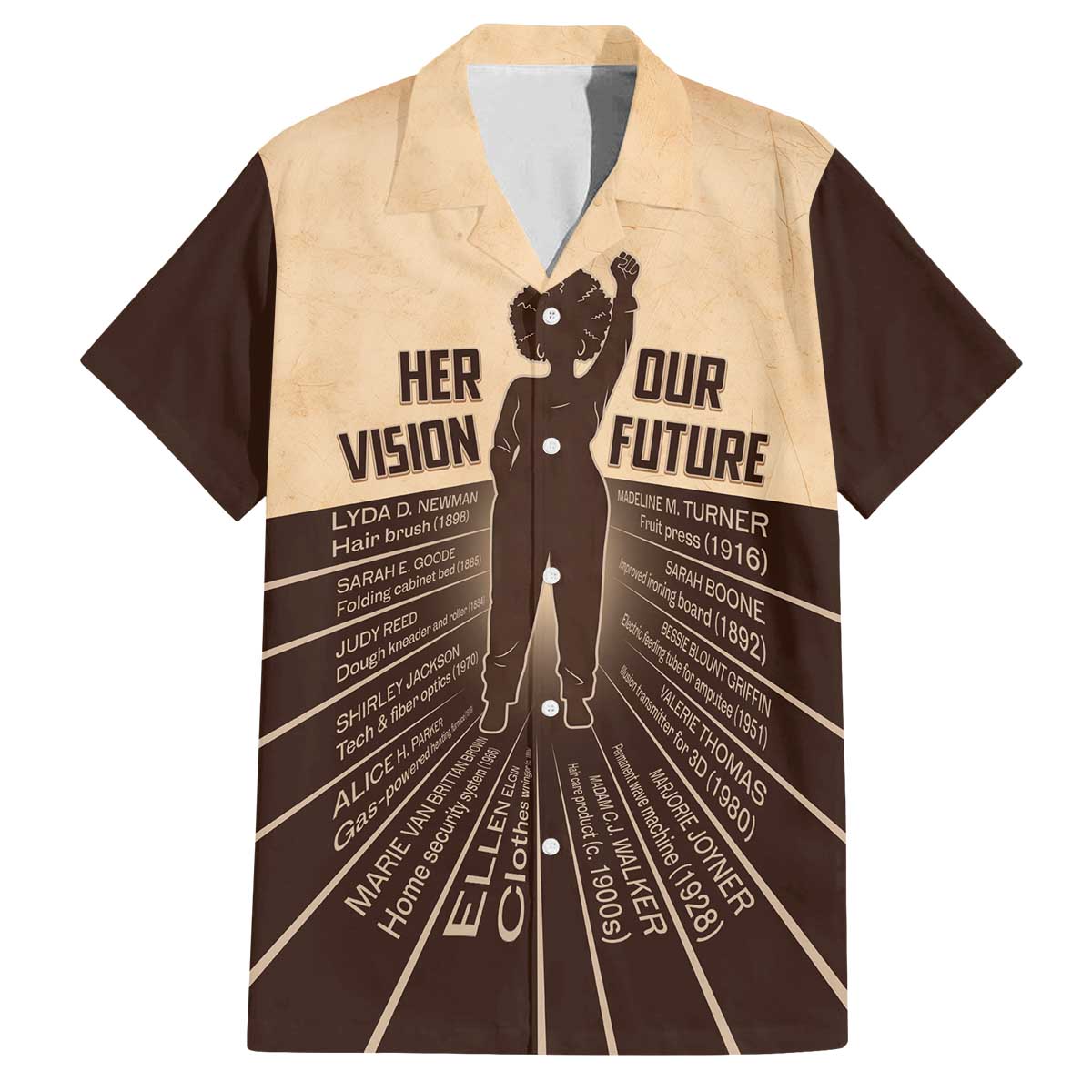 Her Vision Our Future Family Matching Off The Shoulder Long Sleeve Dress and Hawaiian Shirt African Influential Black Women Inventors and Pioneers - Wonder Print Shop