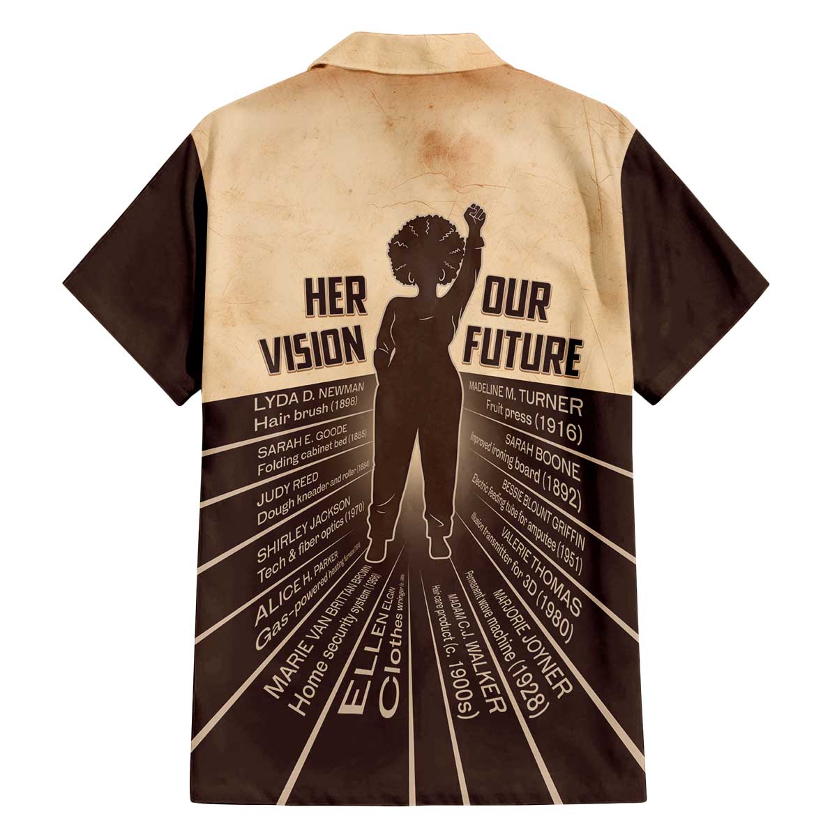 Her Vision Our Future Family Matching Off The Shoulder Long Sleeve Dress and Hawaiian Shirt African Influential Black Women Inventors and Pioneers - Wonder Print Shop