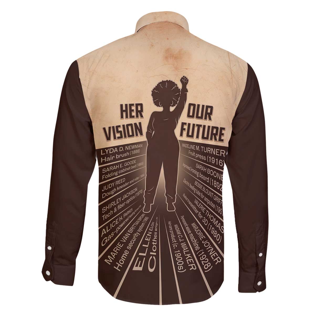 Her Vision Our Future Family Matching Off The Shoulder Long Sleeve Dress and Hawaiian Shirt African Influential Black Women Inventors and Pioneers - Wonder Print Shop