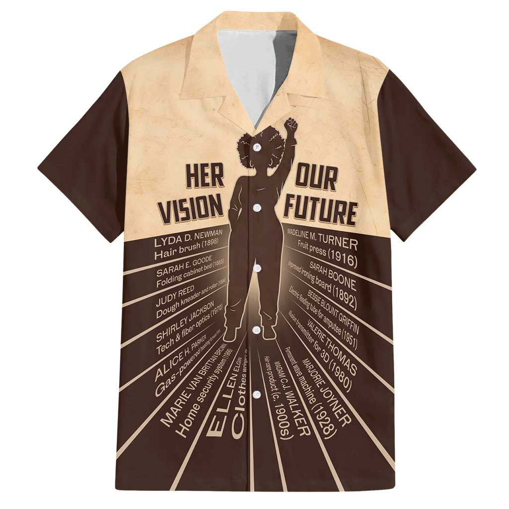 Her Vision Our Future Family Matching Off Shoulder Maxi Dress and Hawaiian Shirt African Influential Black Women Inventors and Pioneers - Wonder Print Shop