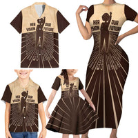 Her Vision Our Future Family Matching Short Sleeve Bodycon Dress and Hawaiian Shirt African Influential Black Women Inventors and Pioneers - Wonder Print Shop
