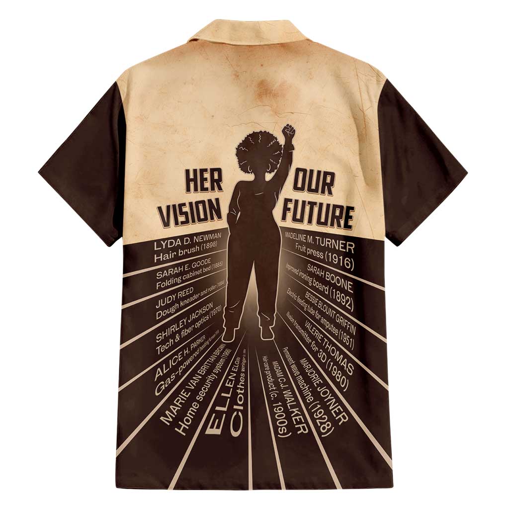 Her Vision Our Future Family Matching Short Sleeve Bodycon Dress and Hawaiian Shirt African Influential Black Women Inventors and Pioneers - Wonder Print Shop