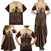Her Vision Our Future Family Matching Summer Maxi Dress and Hawaiian Shirt African Influential Black Women Inventors and Pioneers - Wonder Print Shop