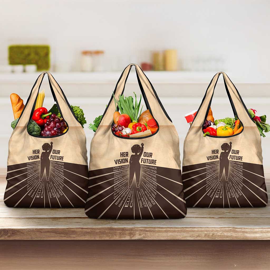 Her Vision Our Future Grocery Bag African Influential Black Women Inventors and Pioneers - Wonder Print Shop