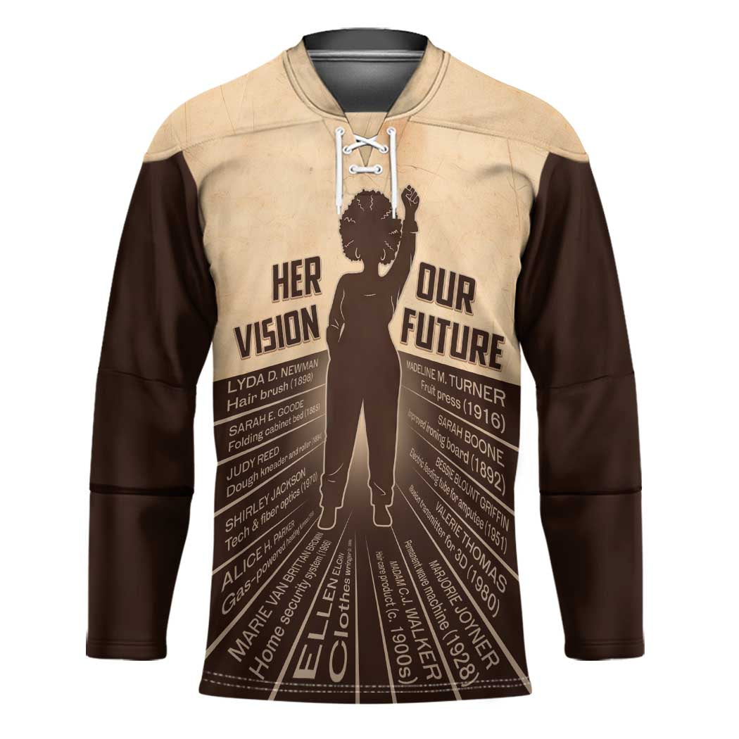 Her Vision Our Future Hockey Jersey African Influential Black Women Inventors and Pioneers - Wonder Print Shop