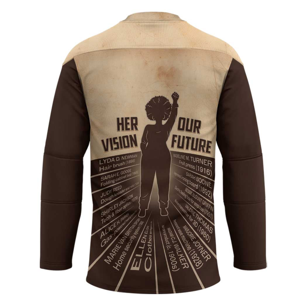 Her Vision Our Future Hockey Jersey African Influential Black Women Inventors and Pioneers - Wonder Print Shop