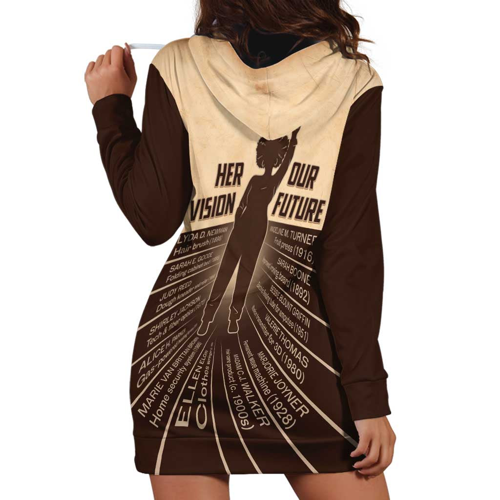 Her Vision Our Future Hoodie Dress African Influential Black Women Inventors and Pioneers - Wonder Print Shop