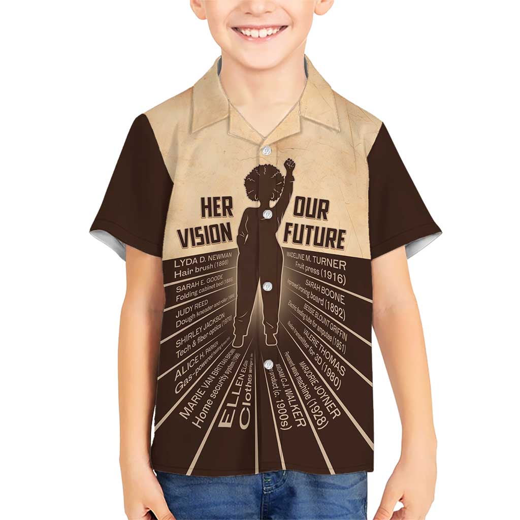 Her Vision Our Future Kid Hawaiian Shirt African Influential Black Women Inventors and Pioneers - Wonder Print Shop