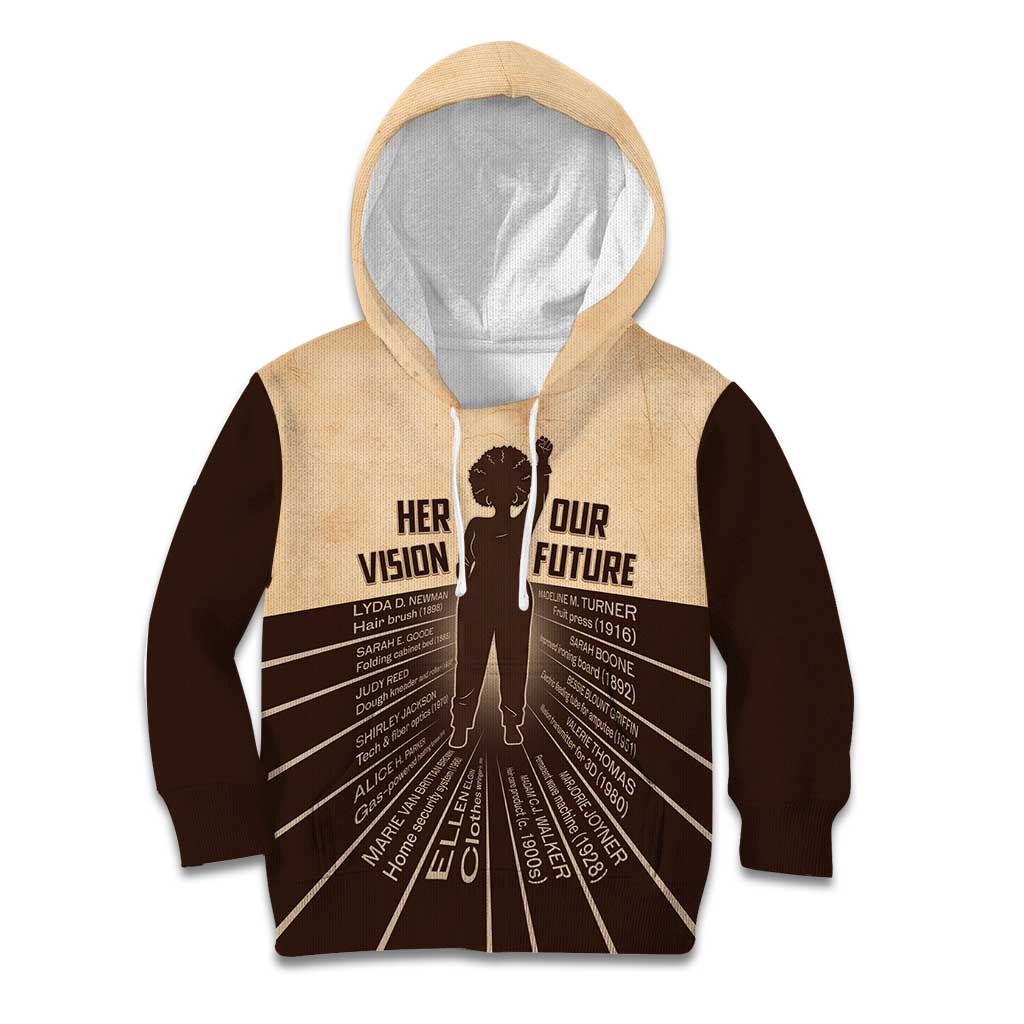Her Vision Our Future Kid Hoodie African Influential Black Women Inventors and Pioneers - Wonder Print Shop