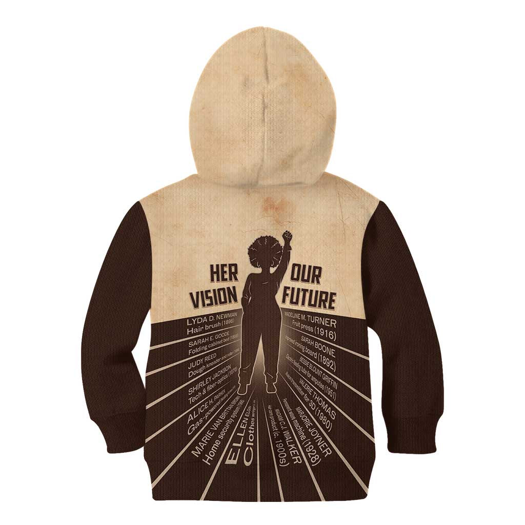 Her Vision Our Future Kid Hoodie African Influential Black Women Inventors and Pioneers - Wonder Print Shop