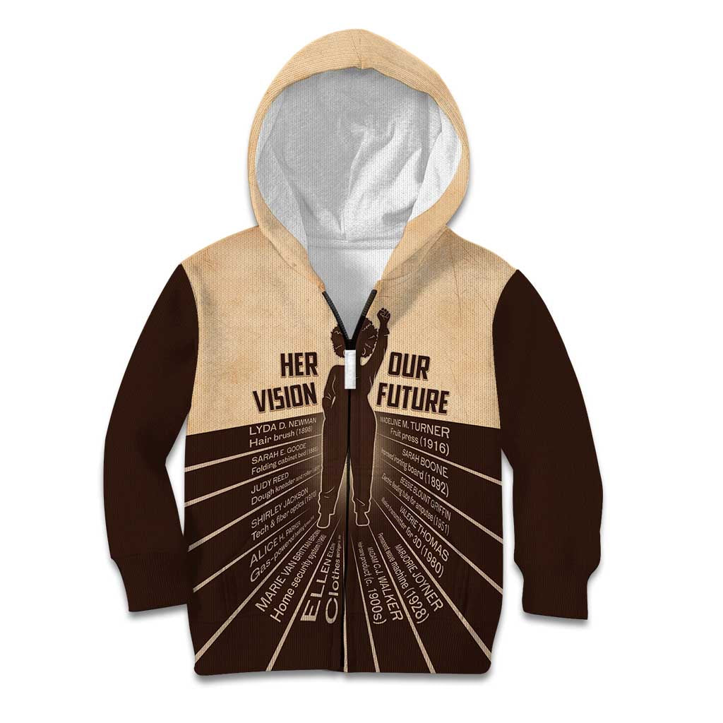 Her Vision Our Future Kid Hoodie African Influential Black Women Inventors and Pioneers - Wonder Print Shop