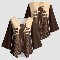 Her Vision Our Future Kimono Sleeve Blouse African Influential Black Women Inventors and Pioneers - Wonder Print Shop