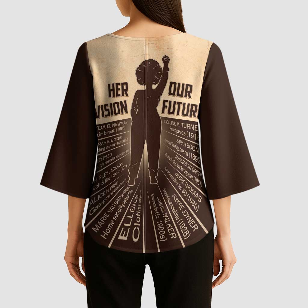 Her Vision Our Future Kimono Sleeve Blouse African Influential Black Women Inventors and Pioneers - Wonder Print Shop