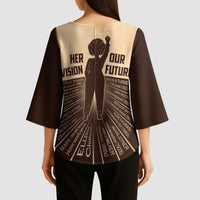 Her Vision Our Future Kimono Sleeve Blouse African Influential Black Women Inventors and Pioneers - Wonder Print Shop