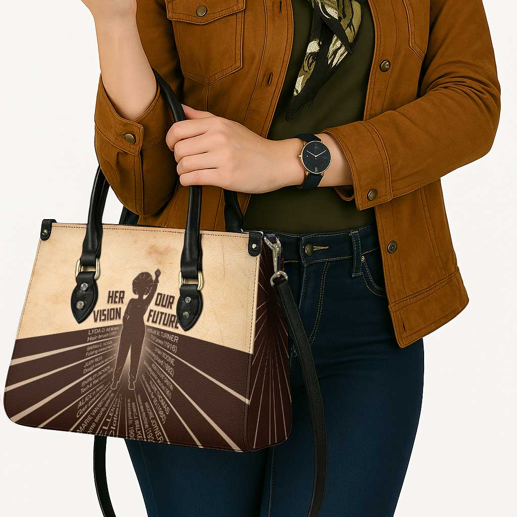 Her Vision Our Future Leather Bag African Influential Black Women Inventors and Pioneers - Wonder Print Shop