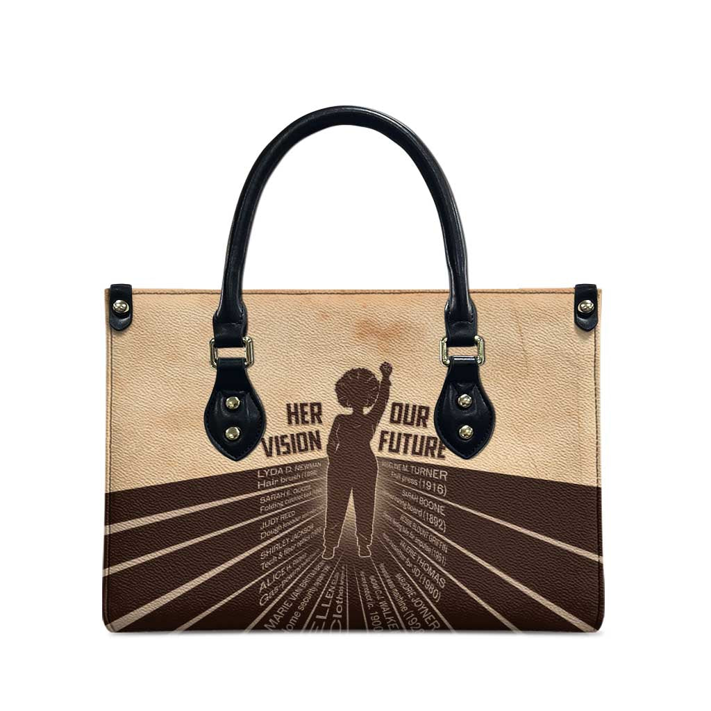 Her Vision Our Future Leather Bag African Influential Black Women Inventors and Pioneers - Wonder Print Shop