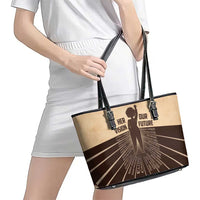 Her Vision Our Future Leather Tote Bag African Influential Black Women Inventors and Pioneers - Wonder Print Shop