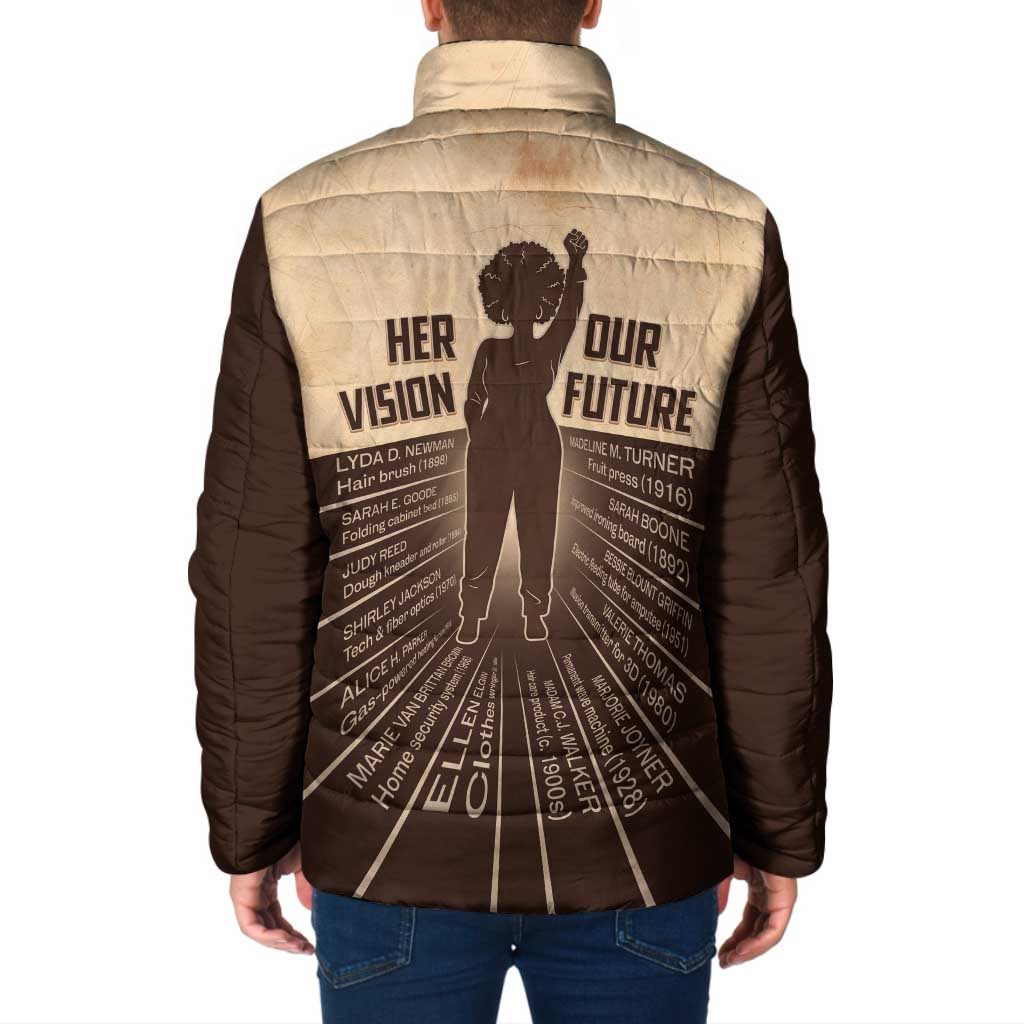 Her Vision Our Future Padded Jacket African Influential Black Women Inventors and Pioneers - Wonder Print Shop