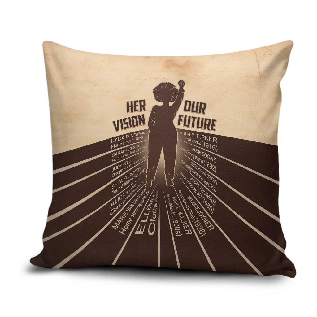 Her Vision Our Future Pillow Cover African Influential Black Women Inventors and Pioneers - Wonder Print Shop