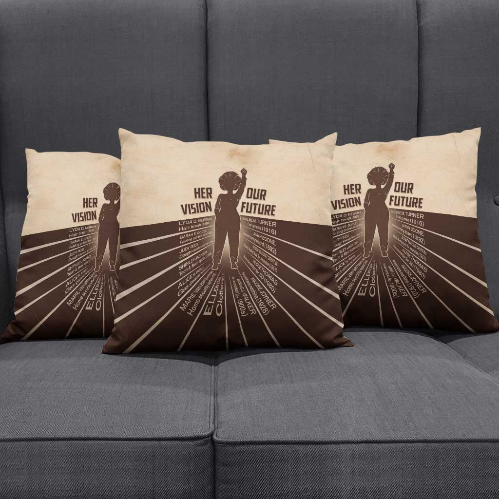 Her Vision Our Future Pillow Cover African Influential Black Women Inventors and Pioneers - Wonder Print Shop