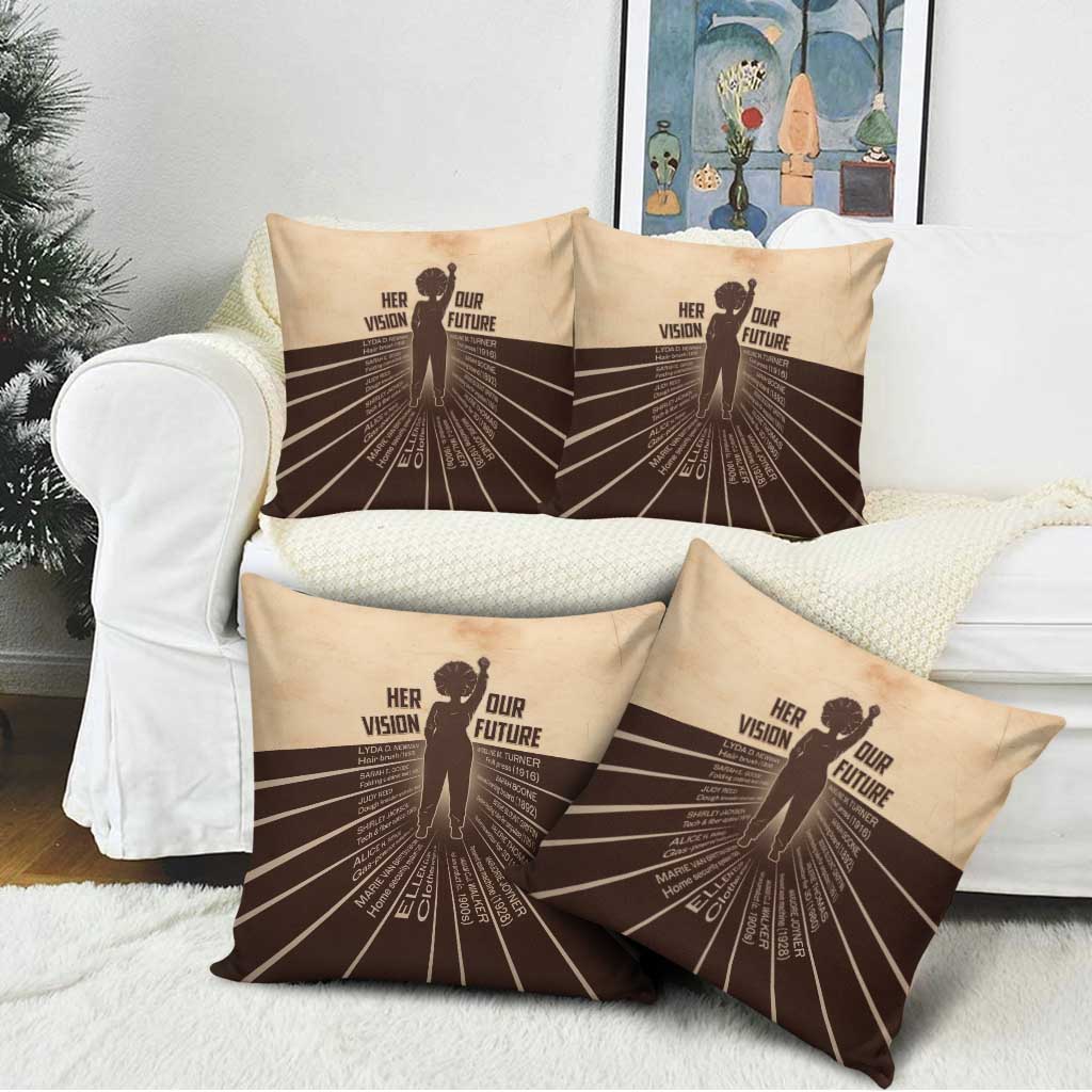 Her Vision Our Future Pillow Cover African Influential Black Women Inventors and Pioneers - Wonder Print Shop