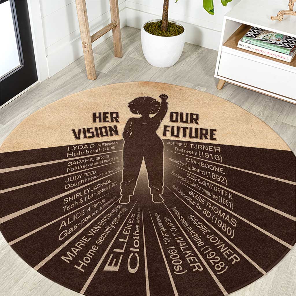 Her Vision Our Future Round Carpet African Influential Black Women Inventors and Pioneers - Wonder Print Shop