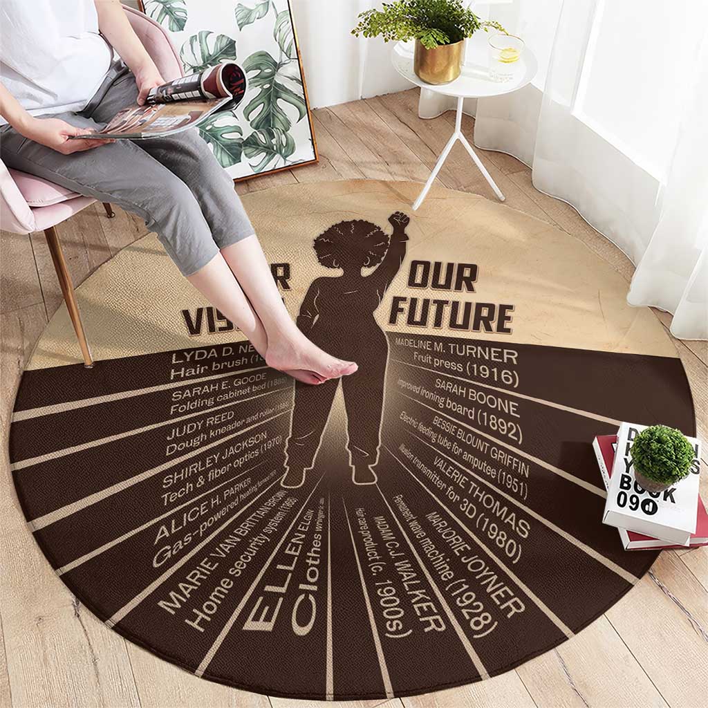 Her Vision Our Future Round Carpet African Influential Black Women Inventors and Pioneers - Wonder Print Shop