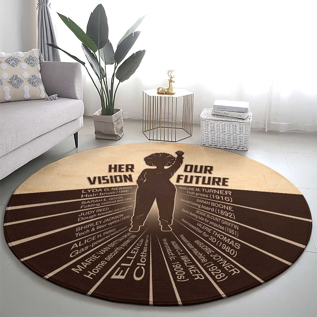 Her Vision Our Future Round Carpet African Influential Black Women Inventors and Pioneers - Wonder Print Shop