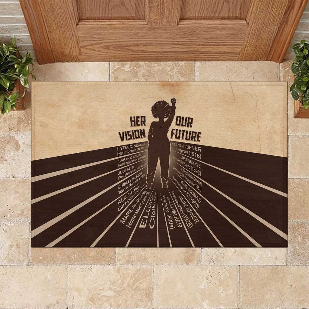 Her Vision Our Future Rubber Doormat African Influential Black Women Inventors and Pioneers - Wonder Print Shop