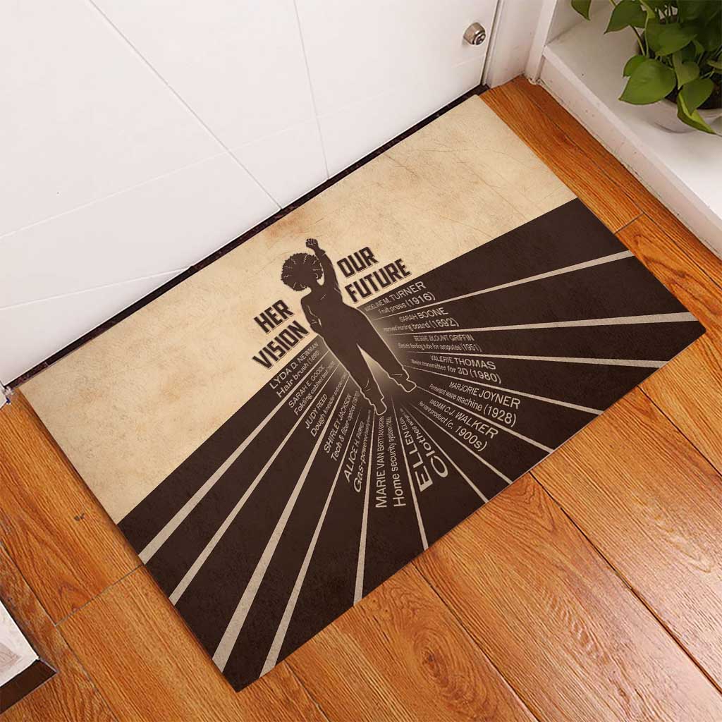 Her Vision Our Future Rubber Doormat African Influential Black Women Inventors and Pioneers - Wonder Print Shop
