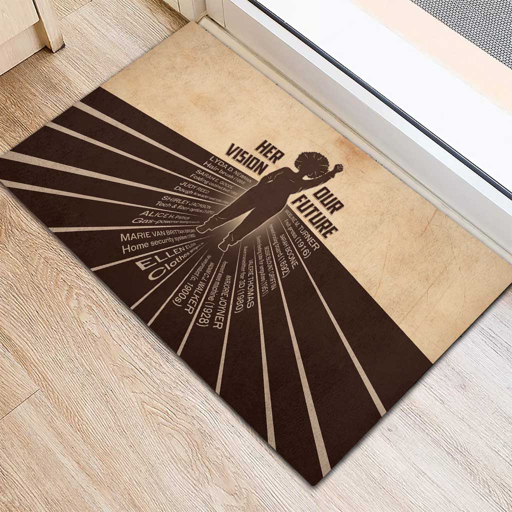 Her Vision Our Future Rubber Doormat African Influential Black Women Inventors and Pioneers - Wonder Print Shop
