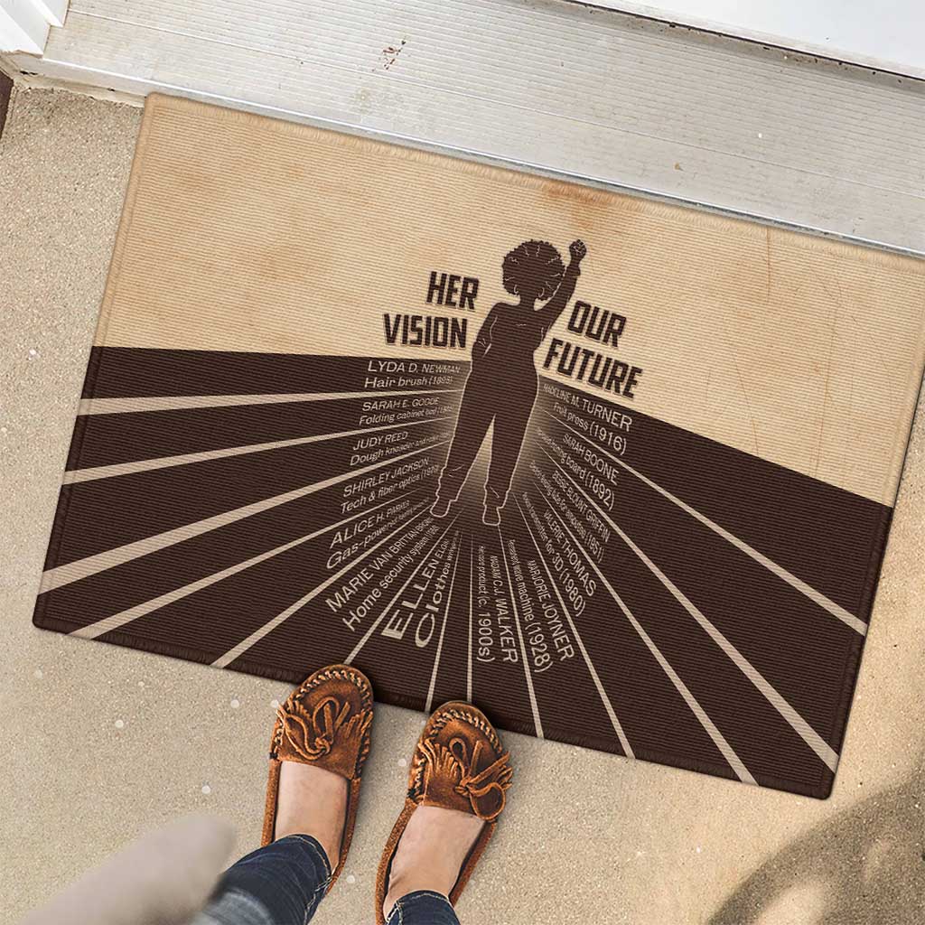 Her Vision Our Future Rubber Doormat African Influential Black Women Inventors and Pioneers - Wonder Print Shop